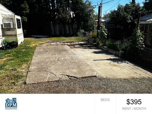 RV Space Rental in Small Park!