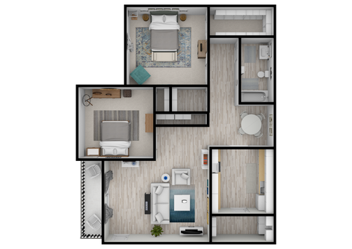 2 bedroom, 1 bath – photo 1