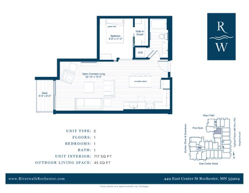 1BR, 1Bath, E Floorplan – photo 1