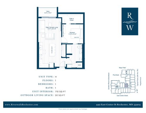 1BR, 1Bath, H Floorplan – photo 1