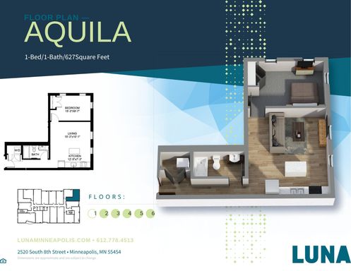One-Bedroom Floor Plan – photo 1