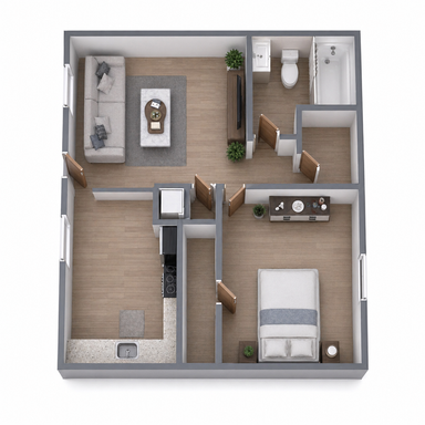 1 Bedroom & 1 Bathroom | 600SqFt | Premium Apartment