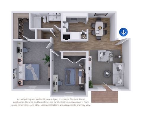 Hampton | 2Bed 1Bath Standard Apartment – photo 1