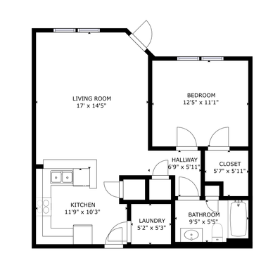 A1 | 1Bedroom and 1Bathroom Standard Apartment – photo 1