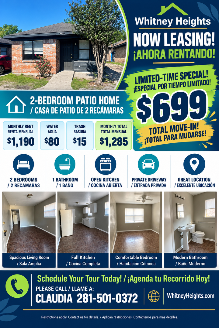 Houston Apartment: 447 East Whitney St