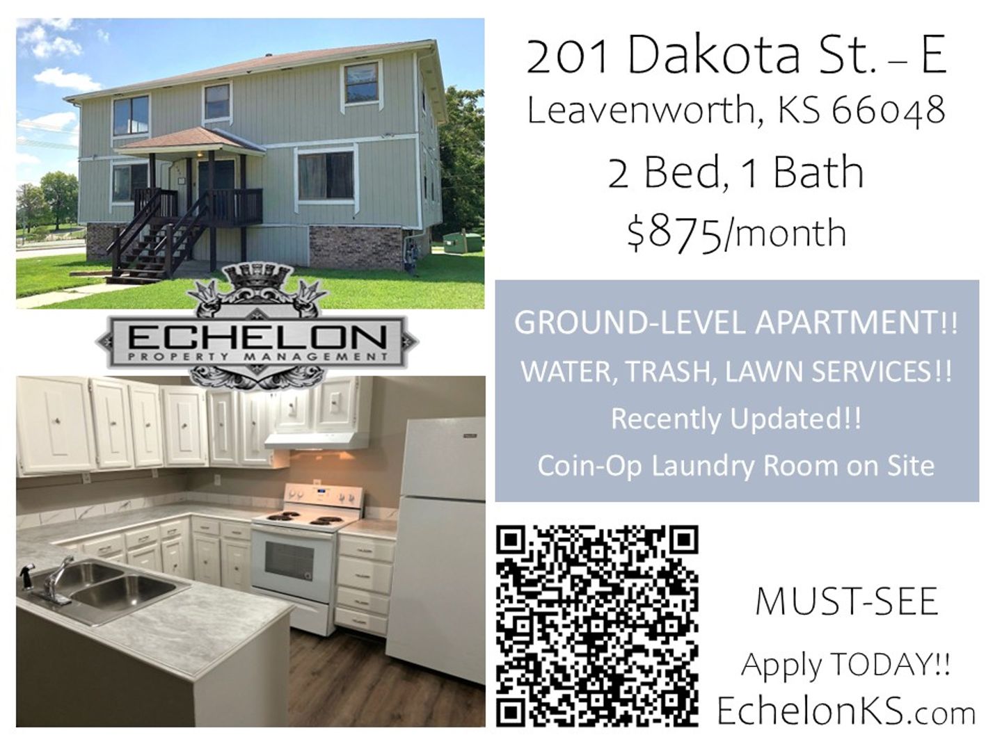 Leavenworth Apartment: 201 Dakota St.