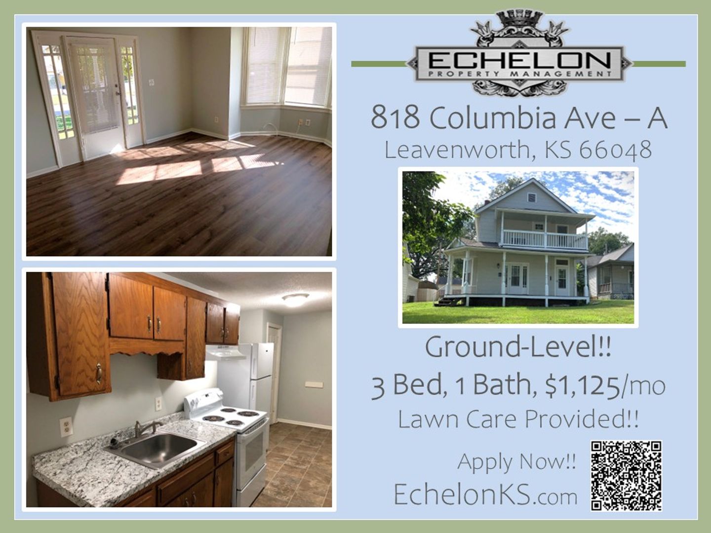 Leavenworth Apartment: 818 Columbia Ave.