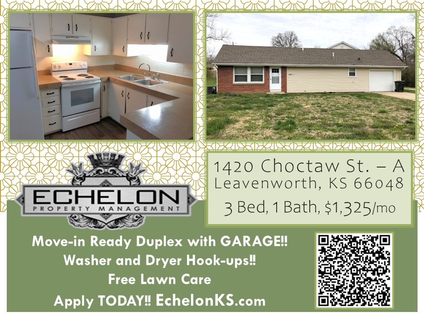 Leavenworth Apartment: 1420  Choctaw St.