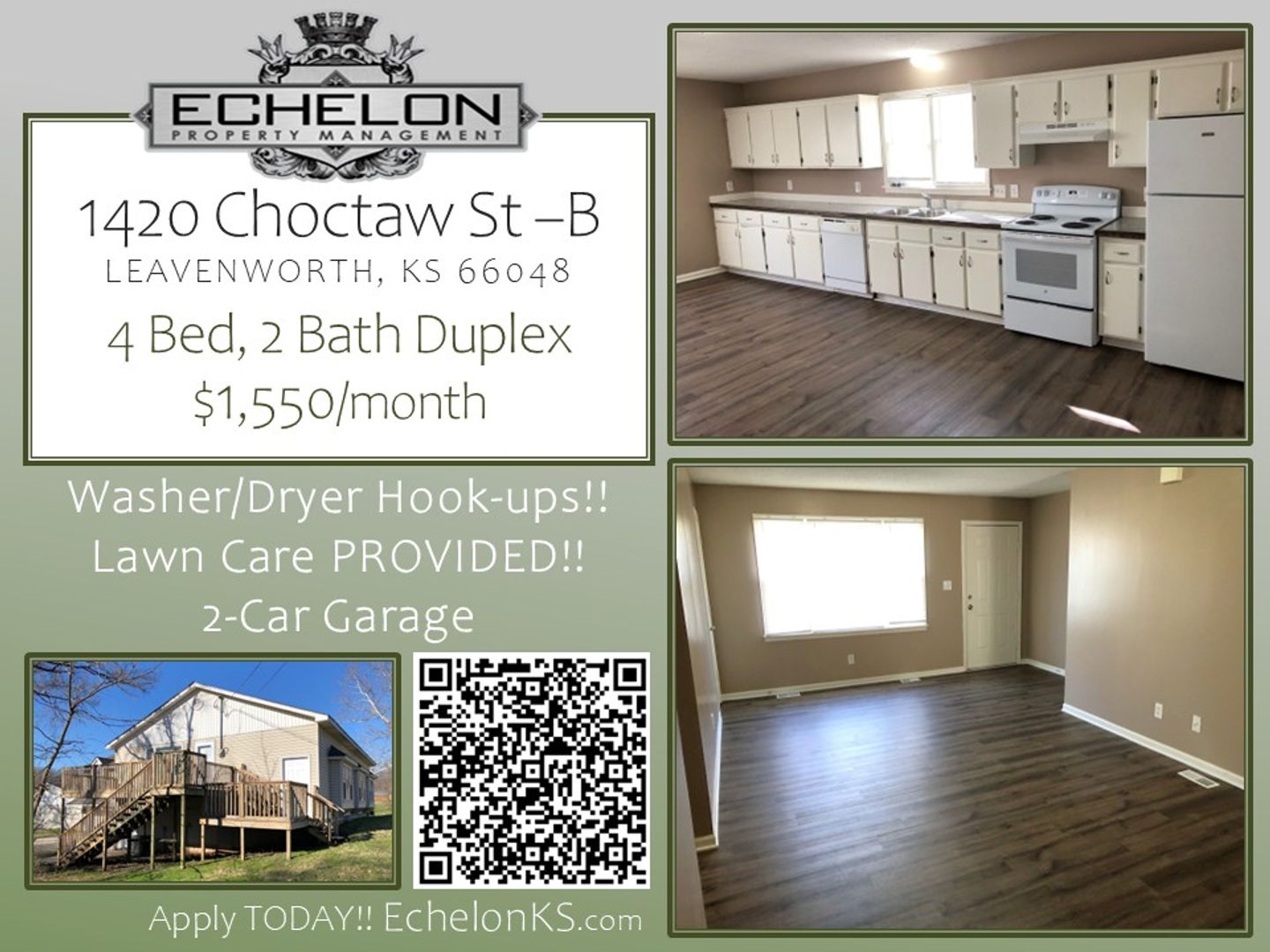 Leavenworth Apartment: 1420  Choctaw St.