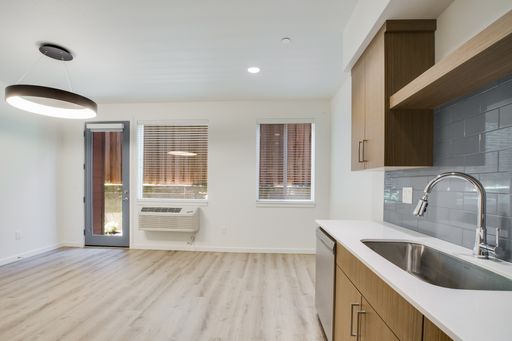 Two Weeks Free Rent! Cozy 1BR w/ Barn Door and Open Layout! Unit Comes w/ Extra Cabinets for Storage and A/C! – photo 1