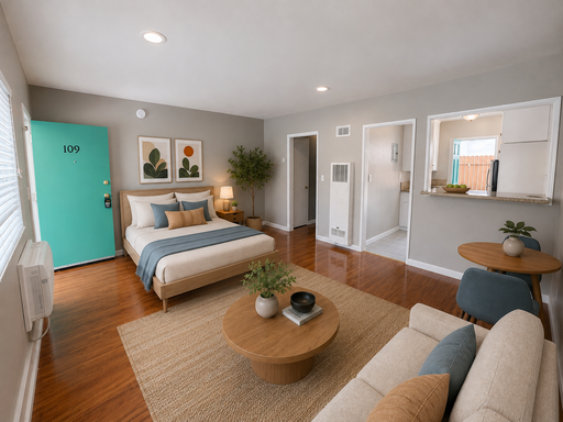 Hollywood. Beautiful large Studio, pool side living! – photo 1