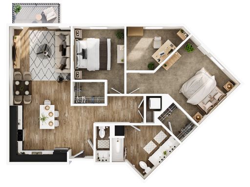 The Quire - 2 Bedroom + Den / 1.5 Bathroom – photo 1