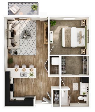 The Crossing - 1 Bedroom / 1 Bathroom