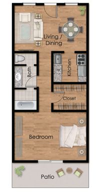 One Bedroom One Bath With Large Patio – photo 1