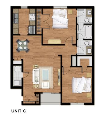 Large Two Bedroom One and a Half Bath – photo 1