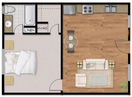 Fully Furnished One Bedroom One Bath – photo 1