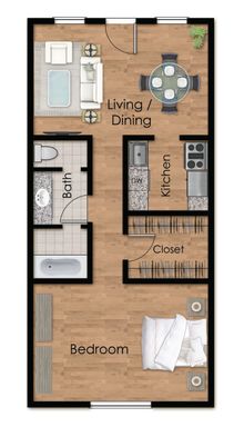 One Bedroom One Bath – photo 1