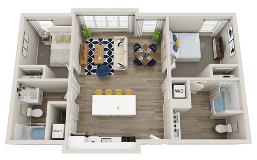 Now Available: Newly Renovated 2 BR, 2 BA Apartment!