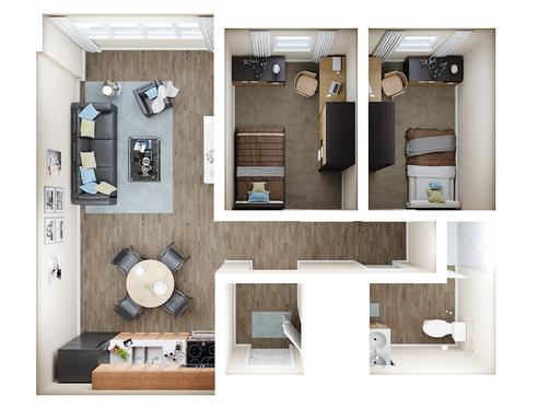 Student unit available! One bedroom in 2 BR, 1 BA apartment