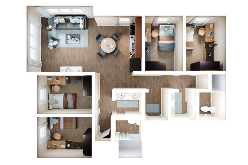 Student unit available! One bedroom in 4 BR, 2 BA apartment