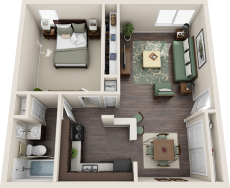 ONE MONTH FREE | Ivy Upstairs w W/D | 1 Bedroom, 1 Bathroom – photo 1