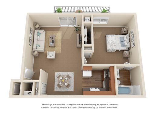 1 Bed / 1 Ba Collins At Village South – photo 1