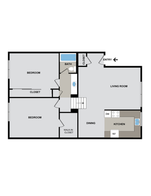 Split Level 2 Bedroom 1 Bath Apartment with Washer/Dryer – photo 1