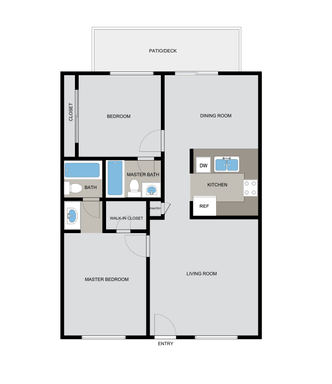 2 Bedroom 2 Bath Dual Master Suite Apartment – photo 1