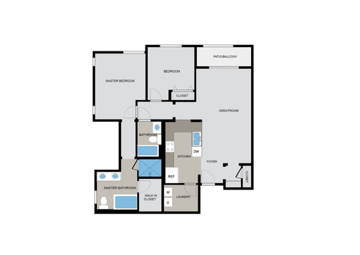 2 Bedroom 2 Bath 1149 SF Apartment with Open Floorplan – photo 1