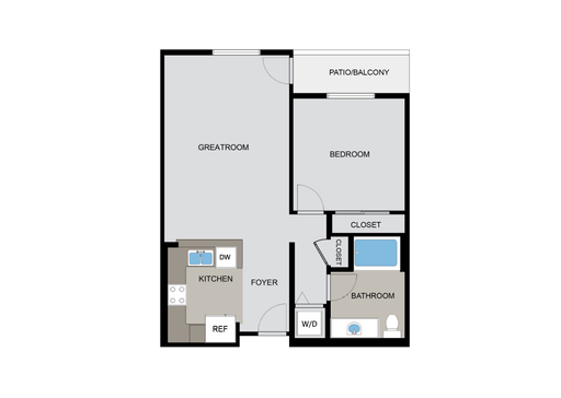 1 Bedroom 1 Bath 761 SF Apartment with Large Living Space – photo 1