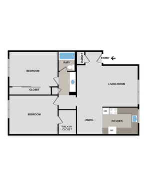 2 Bedroom 1 Bath Apartment with Washer/Dryer – photo 1