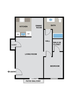 1 Bedroom 1 Bath Newly Renovated Apartment – photo 1