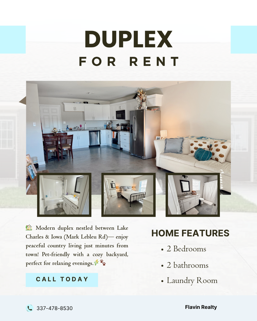 Lake Charles Apartment: 6125 Mark Lebleu Road Unit 2(NEW)