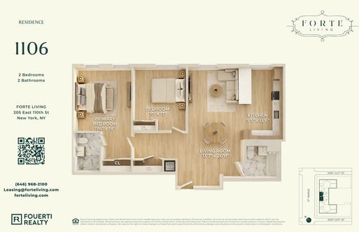 Forte Living - APT. 1106 | 2 BDR, 2 BR | 1,053 Sq Ft | Forte Living | East Harlem