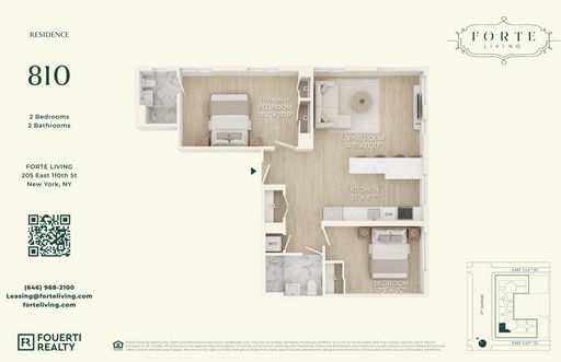 Forte Living - APT. 810 | 2 BDR, 2 BR | 962 Sq Ft | Forte Living | East Harlem