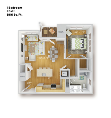 Spaciuos Corner 1 Bedroom Apartment – photo 1