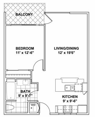 1bed/1bath Open Floor Plan – photo 1