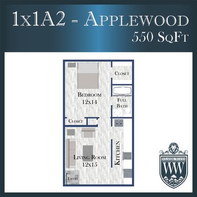 1 Bedroom 1 Bath - APPLEWOOD (Chef's Kitchen with Bar) – photo 1