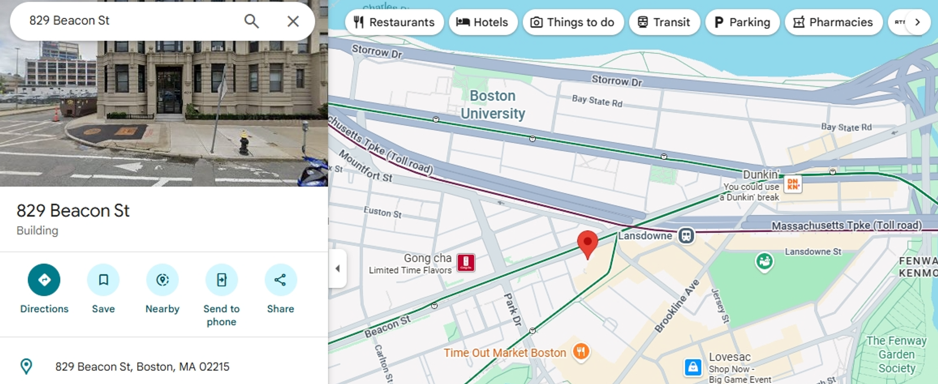 Boston (Kenmore) House: 830 Beacon St