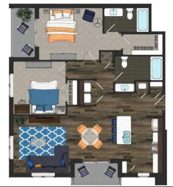 Austin 2 bedroom / 2 bathroom, 1088 square feet – photo 1