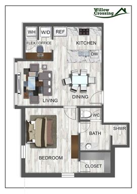 NOW LEASING Willow Crossing 1-Bedroom Apartments – photo 1