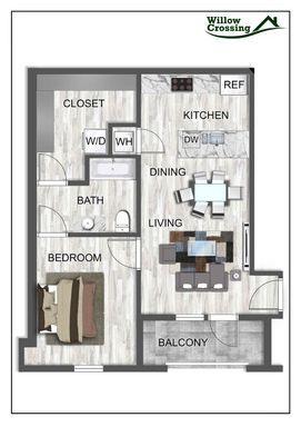 NOW LEASING Willow Crossing 1-Bedroom Apartments – photo 1