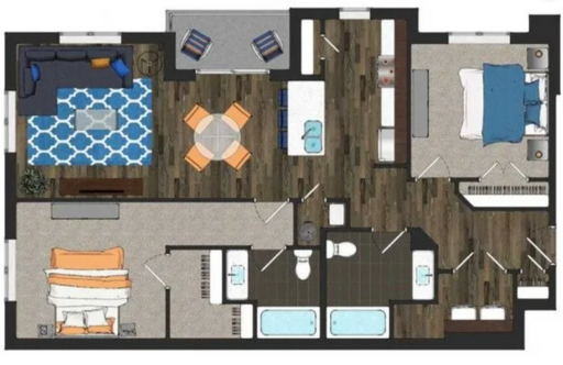 Furnished 1105 square foot, 2 bedroom / 2 bathroom Apartment - Everything Included! – photo 1