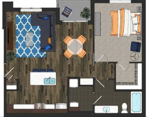 Chloe 1 bedroom / 1 bathroom, 829 square feet – photo 1