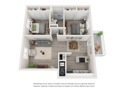 2 Bed 1 Bath Apartment