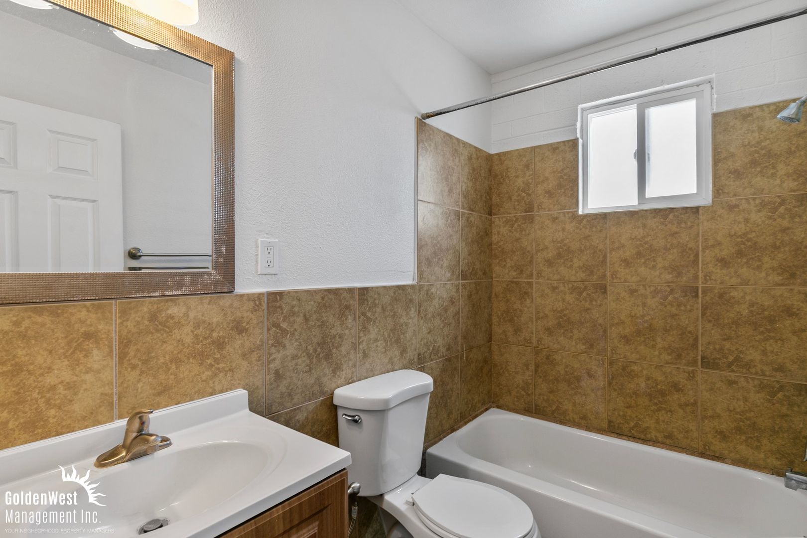 Apartment bathroom — apartment 14 at Pineview Meadows Apartments.