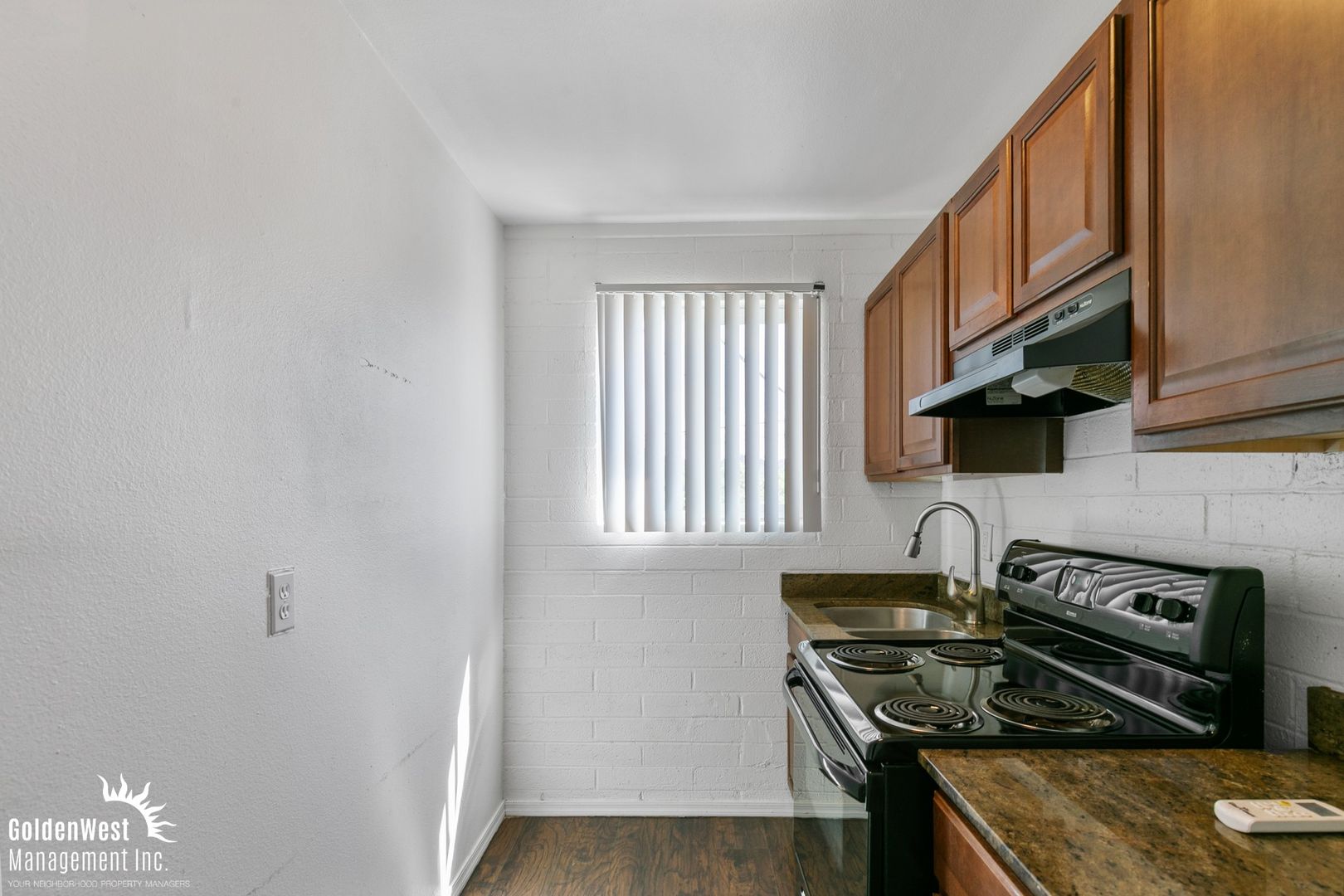 Apartment kitchen — apartment 14 at Pineview Meadows Apartments.
