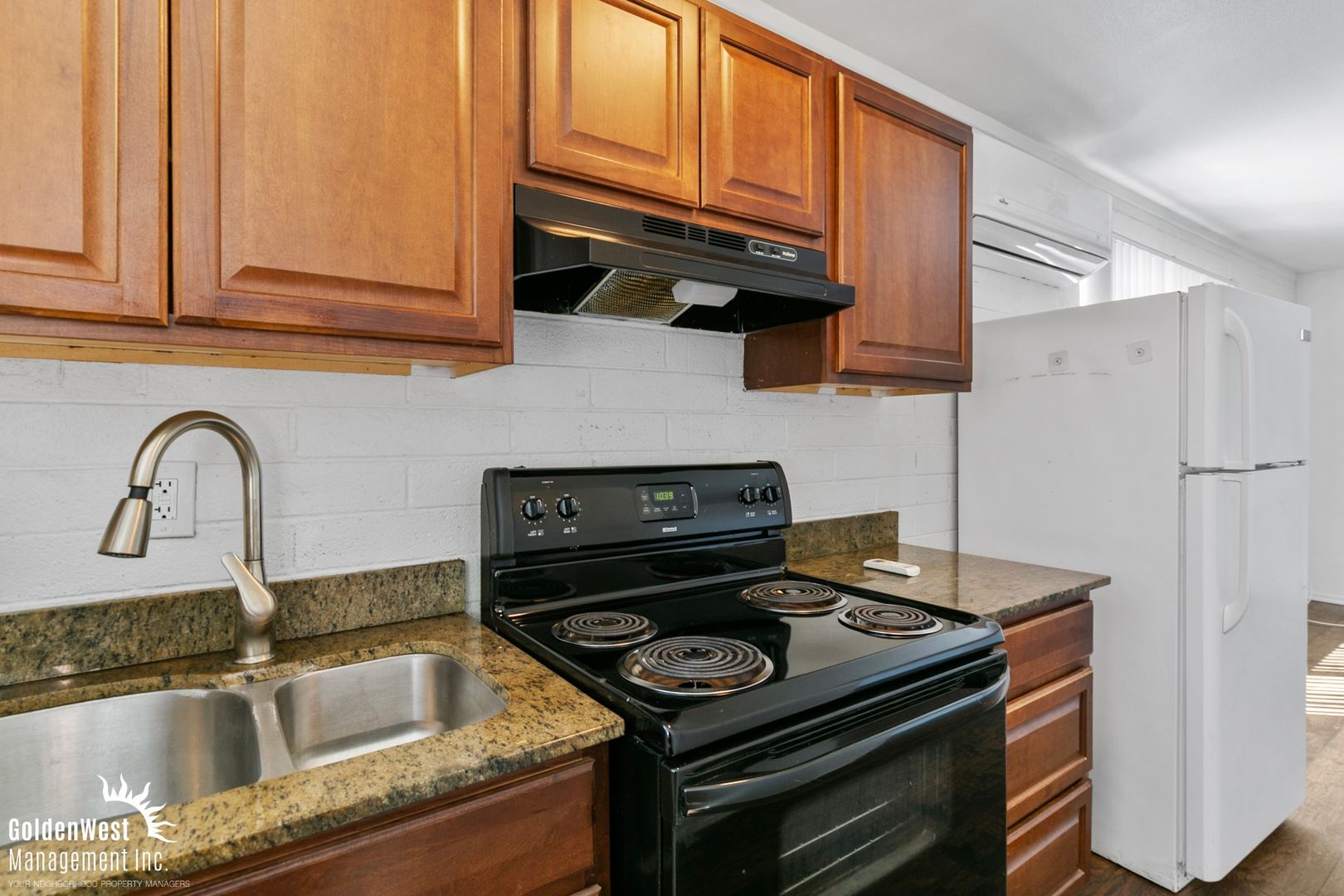Apartment kitchen — apartment 14 at Pineview Meadows Apartments.