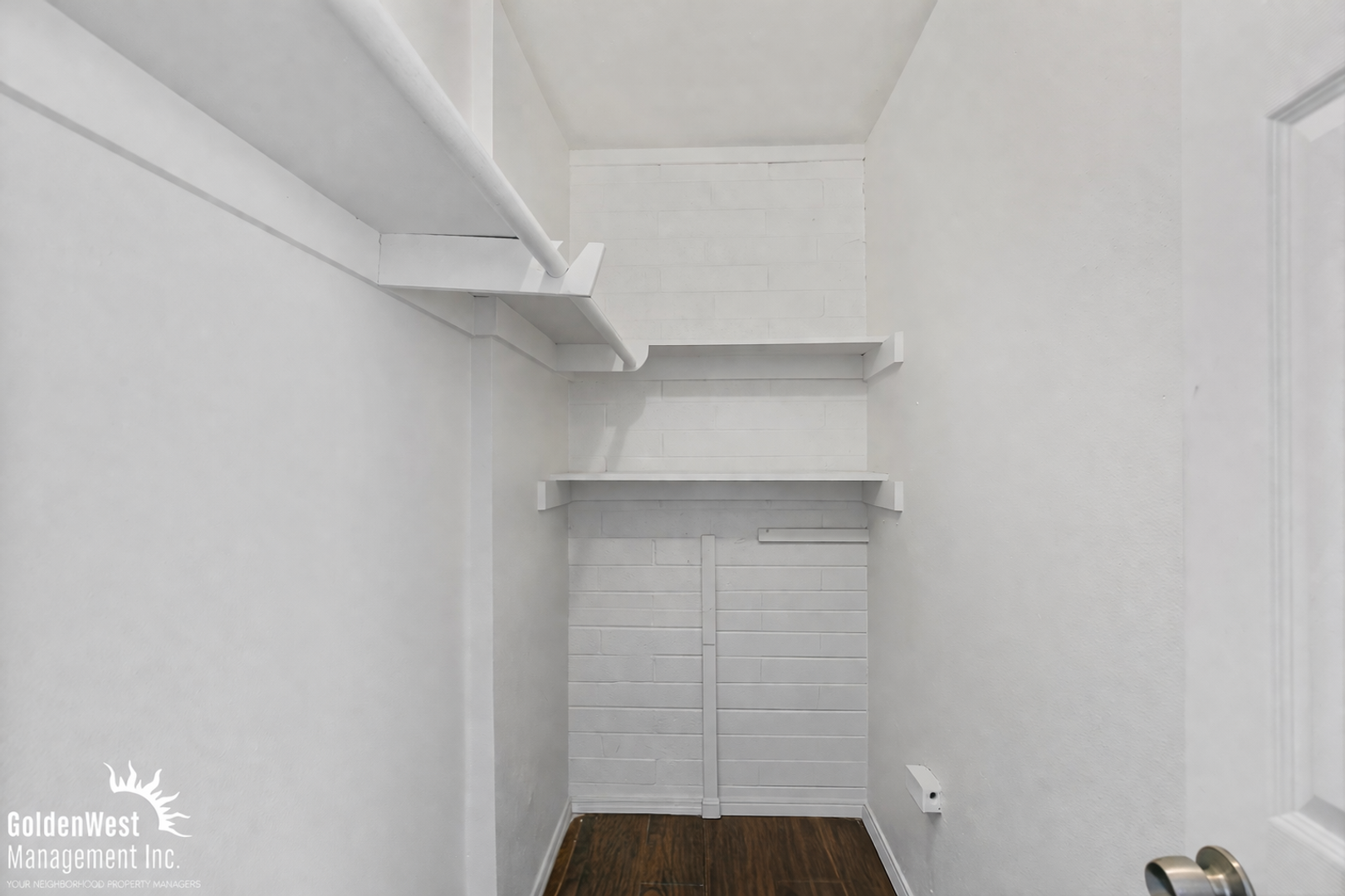 Walk-in closet — apartment 14 at Pineview Meadows Apartments.