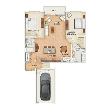 Luxurious 2 Bedroom Apartment in a Great Location with Attached Garage!